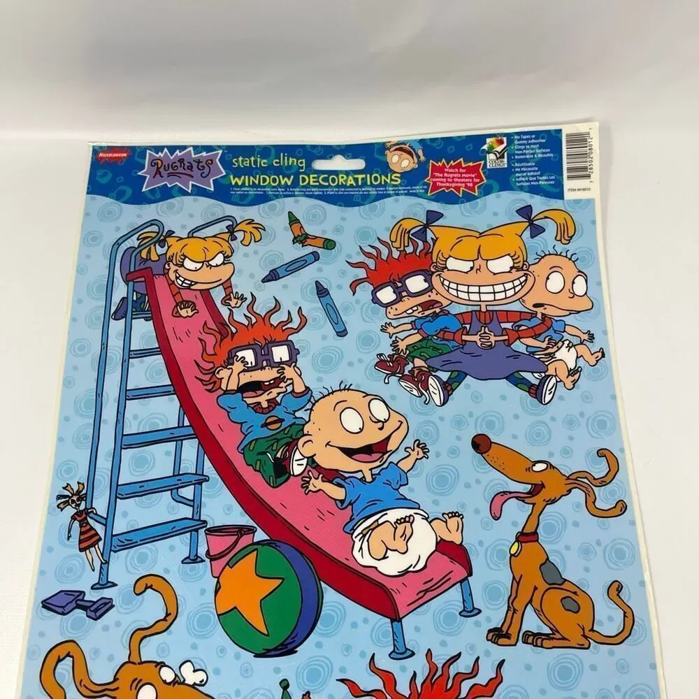 Color Clings Nickelodeon Rugrats Static Window Decorations 1997 Viacom Vtg Y2K